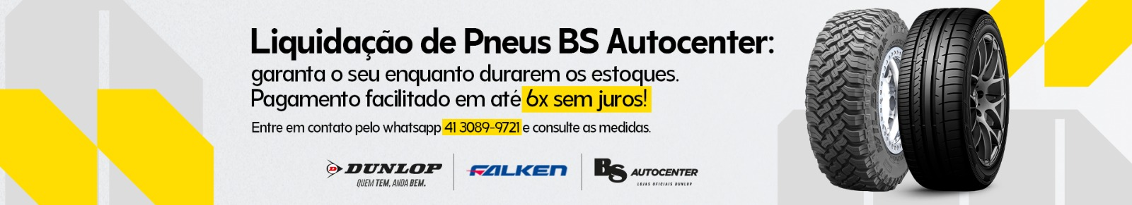 BS Autocenter loja oficial de pneus em Curitiba da marca Dunlop
